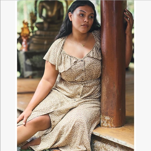 Anthropologie Bolano Leopard Midi Dress - Picture 3 of 8